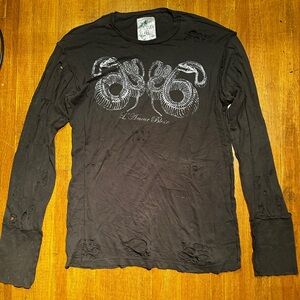 Morphine Generation Black Graphic Long Sleeve Shirt